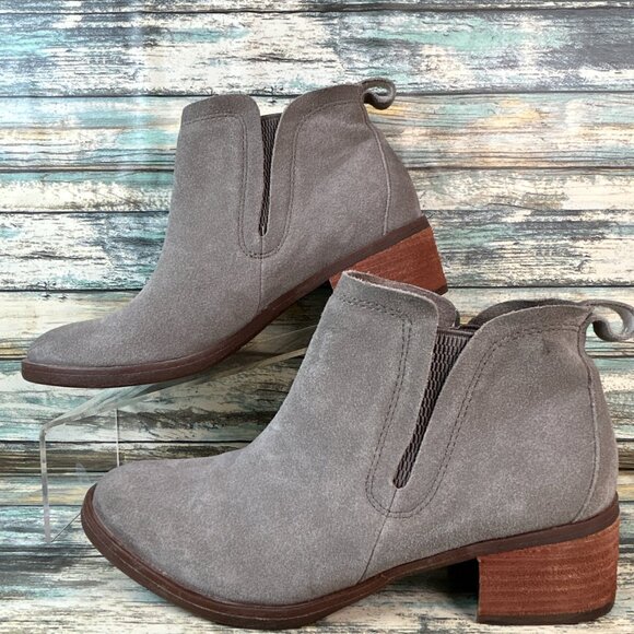 Korks Kork-Ease Womens 6.5 Chelsea Boot Gray Suede Fashion Bootie Slip On Casual - Picture 2 of 12